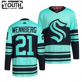 Dresovi Seattle Kraken Alexander Wennberg 21 Adidas 2022-23 Reverse Retro 2.0 Ledeno plava Authentic - Dječji